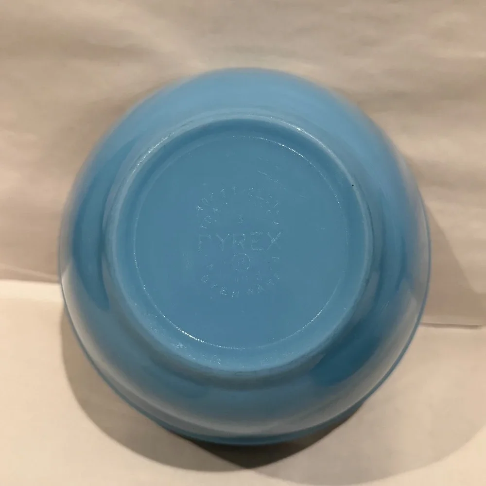 Vintage Pyrex Delphite Blue 401 402 Nesting Mixing Bowls Rare HTF Opal Glass Set